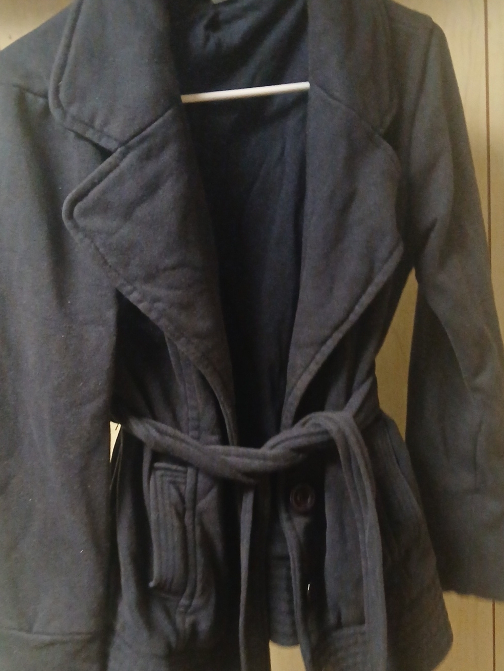 Womens Navyblue Belted Trench Coat-medium